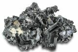 Fluorescent Hyalite Opal on Lustrous Black Tourmaline (Schorl) #322779-1
